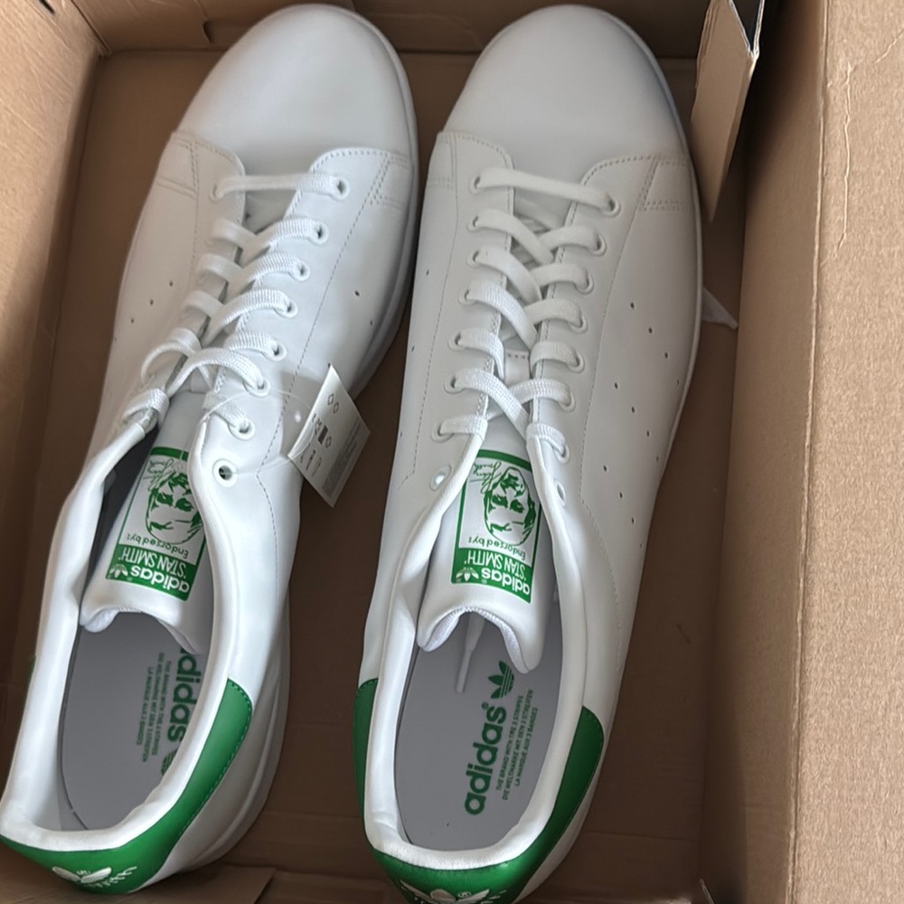 Adidas White and Green Sneakers